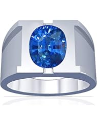 Platinum Cushion Cut Blue Sapphire Solitaire Ring