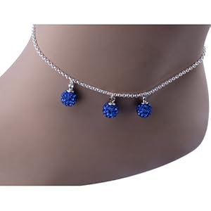 Kadima Swarovski Elements Crystal Disco Ball 8mm Bracelet,Bracelet Length 8.5 Inches,Sapphire