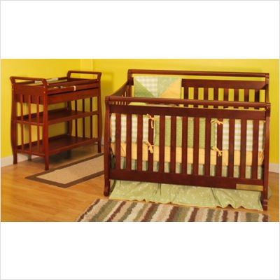 AFGInternational 4589C / 3353C Athena Amy 3 in 1 Convertible Crib and Nadia Changing Table in Cherry