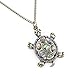 Gold Tone Purple Crystal Turtle Pendant Necklace