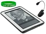 Black Crystal Skin TPU Case and Book light for Barnes and Noble nook E-Reader Reading Device (nook NOT Included)