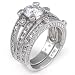 Cubic Zirconia Silver Wedding Ring Set - size 5