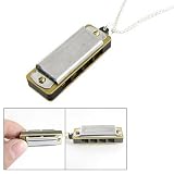 Silver Tone Metal Chain Necklace Style Mini Mouth Organ