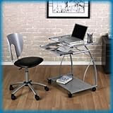 Calico Collection, Laptop Cart -Silver, Clear Glass 50101