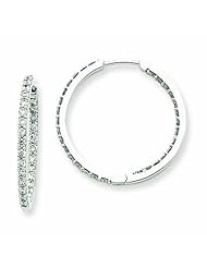 1.1 Carat 14K White Gold Diamond Hoop Earrings