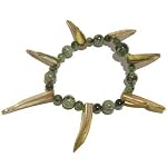 Shell Bracelet 01 Stretch Zoisite Green Abalone Crystal Healing Gemstone