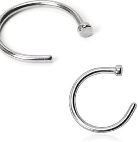 2pcs 20g Nose Ring Piercing Hoop 3/8"