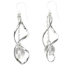 White Quartz Earrings on 925 sterling silver hooks