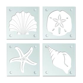 Glass Coasters Shell Current set of 4 by HomeAndWine.com
