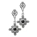 .925 Silver, Onyx & Marcasite Dangle Earrings
