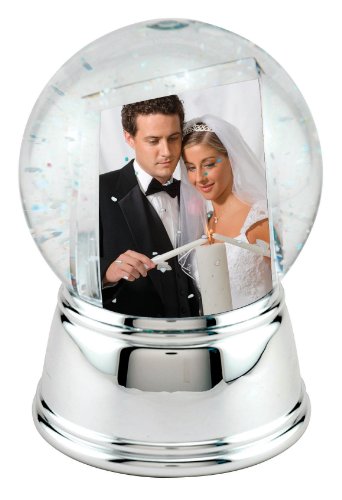 Large Photo Snow Globe with Silver Base Large Photo Snow Globe with Silver Base