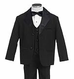 Gino Giovanni Usher Boys Kids Tuxedo Suit Set Black From Baby to Teen