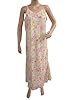 Beige Printed Spaghetti Strap Maxi Dress Boho Hippy