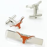 NCAA Texas Longhorns Silvertone Team Logo Tie Clip & Cufflinks Set