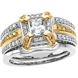 14K Two Tone Gold Diamond Semi Mount Engagement Ring (0.75 ctw, G-H, SI1)