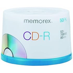 Memorex M00285 CD-R 52x 50 Pack Cakebox