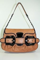 Fendi Handbags Tan (Camel) with Black Trim Leather 8BR551
