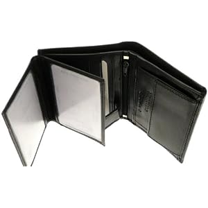 Soft Black Mens Wallet & Credit Card Holder With Coin Storage
