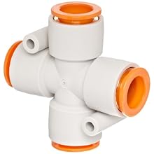 SMC KQ2TW Push-to-Connect Tube Fitting, Cross, PBT Body, Tube OD, Inch