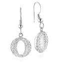 L'Oreal Color of Hope OCRF Fundraising Sterling Silver Pave CZ Earrings