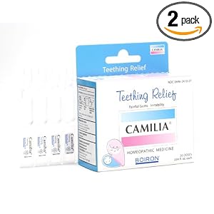 Boiron Homeopathic Medicine Camilia Teething Relief Single-Use Oral Doses, 20-Count Boxes (Pack of 2)