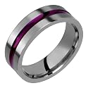 Mauve Titanium Ring with Purple Groove- Choose your Color for Free!