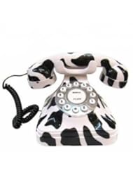 Better Tech Novelty Milk Cow Style Vintage Dial Old Fashioned Home Desk Telephone