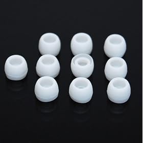5 Pair Small White color Silicone Replacement Ear Buds Tips for Audio-Technica Skullcandy Monster Sony Ultimate Ears... by