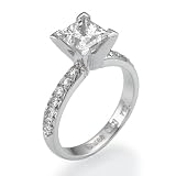 1.80 Carat G-H / VS2 Princess Cut Diamond Solitaire Platinum Engagement Ring