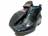 Kids Boys Black Side Zip Slip On Dress Casual Boots w/Cross Shoes Styled In Italy Conal By D Aldo