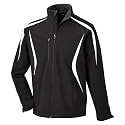 North End Sport Mens Color Block Soft Shell Jacket- Black/White