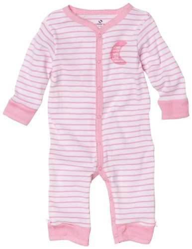 Absorba Newborn Girls Layette Loungewear Striped Coverall Pink Stripe, 3-6 Months
