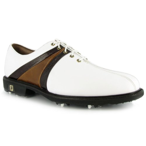 FootJoy Icon Iguana Saddle Golf Shoes White Brown Medium 10 5 Sally B