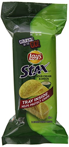 Lay's Stax Potato Crisps, Sour Cream and Onion, 2 oz,  (Pack of 10)