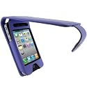 igadgitz PU Leder Tasche Schutzhülle Etui Case Hülle aufklappbar in Lila für Apple iPhone 4 HD 16gb & 32gb + Display Schutzfolie + abnehmabre Gürtelbefestigung