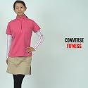 CONVERSE　FITTNESS Tシャツ レディース アンサンブル ポロシャツ ハイネック 吸汗速乾 UV加工 長袖