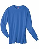 Hanes Adult Authentic Tagless long sleeve Tee Shirt With Rib knit cuffs. 5586