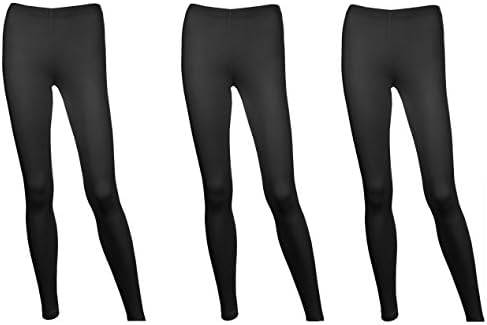 F.G.R Apparel Seamless Cotton Spandex Full Length leggings multiple pack 3 pack Black Medium