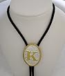 Silver/Gold Plated Monogram Letter "K" BoloTie