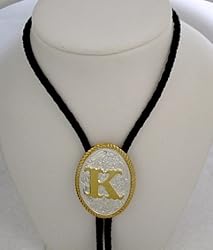 Silver/Gold Plated Monogram Letter "K" BoloTie