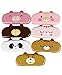 JAVOedge Hard Shell Cute Cartoon Cat Face Eyeglass Case (Pink), Bonus Free Soft Microfiber Lens Cleaning Cloth