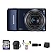 Samsung WB250F Smart Digital Camera 14.2 MP 18x Optical Zoom Wi-Fi, Cobalt Black + 8GB SDHC Class 10 Memory + Carrying Case + Mini Tripod Kit + USB SDHC Reader + Memory Wallet