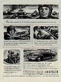 Sgt. Smith depends on five of them to keep his General Sherman tank rolling. Seaman Jones depends on two of them to carry his landing craft through a curtain of fire straight for a beachhead. What is it they depend on? Chrysler engines in tanks, landing craft, welders, tractors, pumps, fire fighters! ..... 1944 Chrysler War Bonds Ad, A3826A.