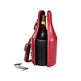 Caddy-O Faux Croc Wine Tote - Red