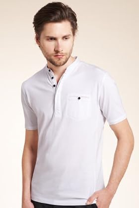 Limited Collection Pure Cotton Grandad Collar T-Shirt