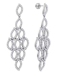 4.75 cttw 14k White Gold Dangling Drop Bridal Chandelier Earrings Diamond Dangling Drop Bridal Chandelier Earrings Cascading Earrings (Real Diamonds: 4.75 cttw)