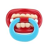 【ノーブランド品】シリコン製　赤ちゃん用　おしゃぶり　ニップル　リング付　（歯型）