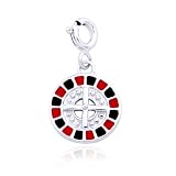 Platinum Plated Sterling Silver Roulette Wheel Charm