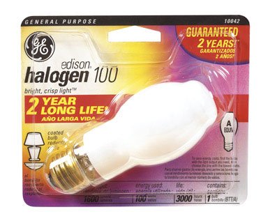 GE 10042 100-Watt Edison Halogen BT14.5 1CD Light Bulb