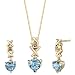 Jewelry : Vivacious and Radiant 2.07 cts Heart Shape Swiss Topaz Diamond Pendant Earrings Set 14Kt Yellow Gold